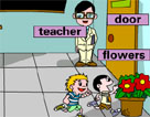 run to the  teacher